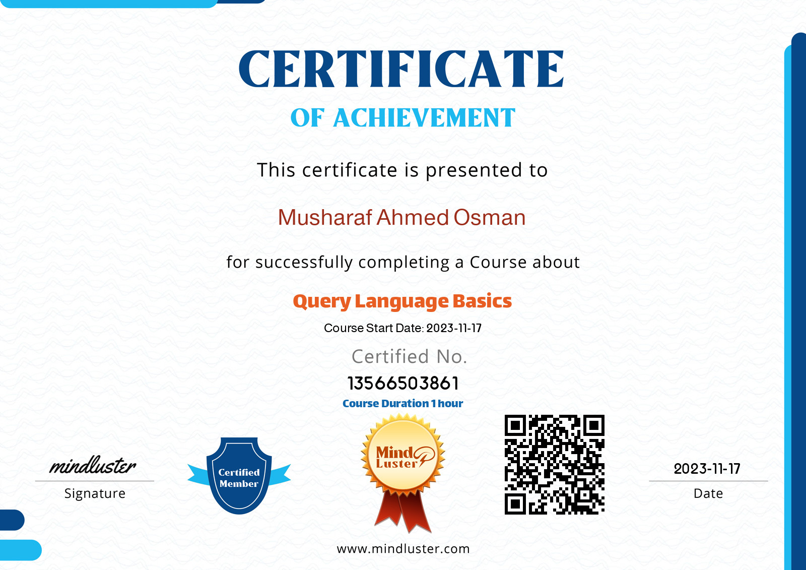 Musharaf ahmed osman query language basics mind luster