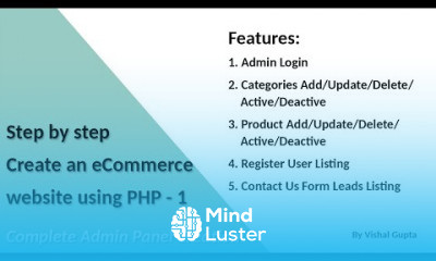 Step by step eCommerce website PHP