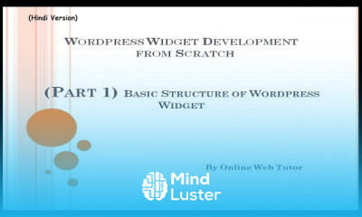 Wordpress Widget Development for beginners