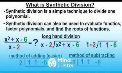 Synthetic Division in algebra