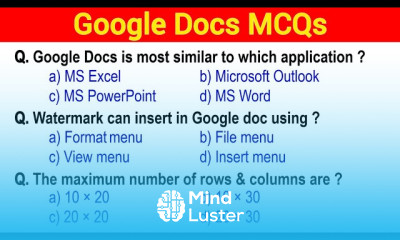 Google sheets mCQ fundamentals