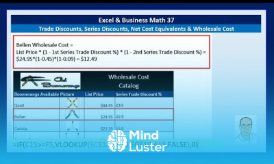 Trade discounts in excel business math
