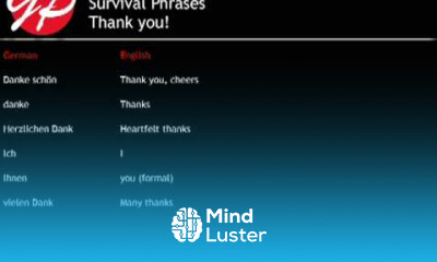 German Survival Phrases for beginners