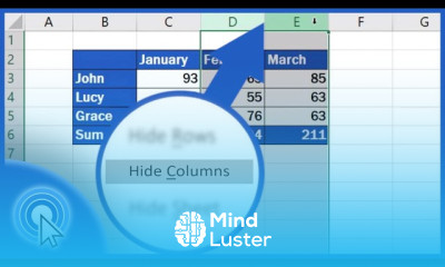Hiding columns in excel for beginners