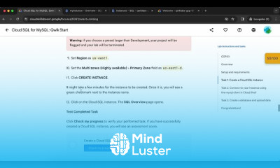 Cloud SQL for mySQL techniques