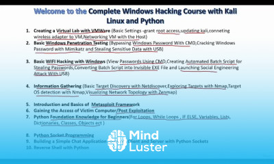 Complete Windows Hacking with Kali and Python