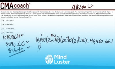 CMA exam process costing