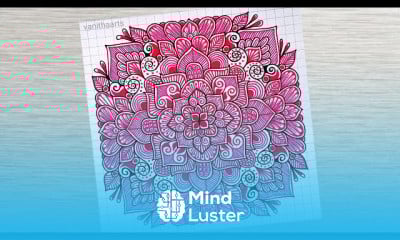 Mandala art on grid sheet