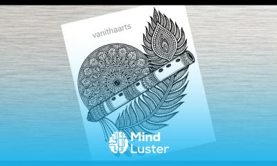 Flute and feather mandala art