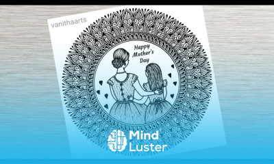 Mothers day mandala art drawing