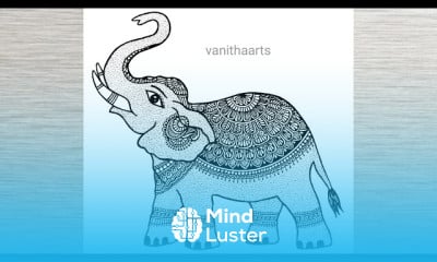 Elephant mandala art drawing