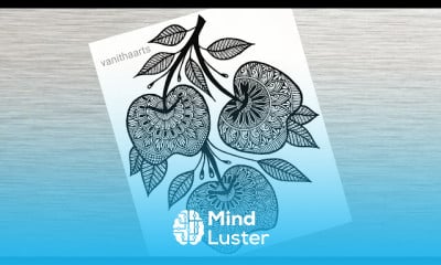 Apple mandala art drawing