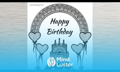 Birthday mandala art drawing