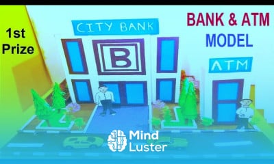 Bank building model making using cardboard