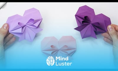 Making origami Paper heart craft