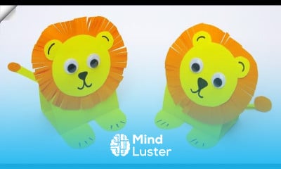 Making origami paper lion