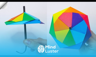 Making origami paper umbrella
