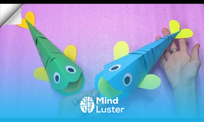 Making origami moving paper shark