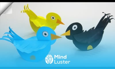 Making origami paper bird flying