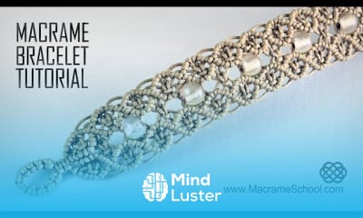 Macrame stone bracelet vintage design