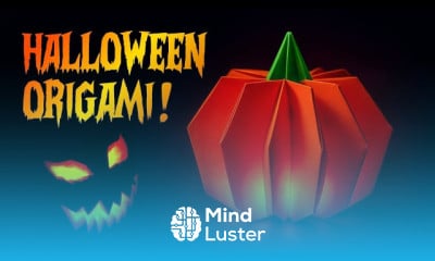 Making origami halloween pumpkin