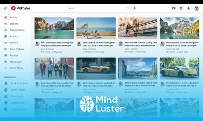 Create A Website Like YouTube Using HTML CSS JS | YouTube Clone Website Design Step By Step