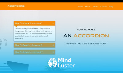 How To Create An Accordions In Website Using HTML CSS Bootstrap