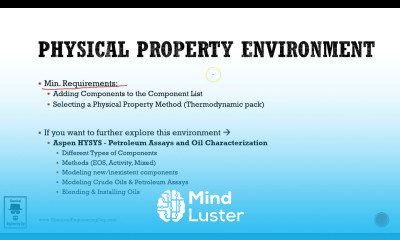 Overview of HYSYS Landing Page Physical Property Environment Lec 010