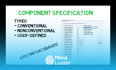 Component Specification in Aspen Plus Section Introduction