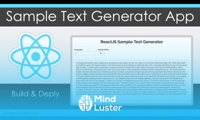 Learn Build Deploy A React JS Text Generator App - Mind Luster