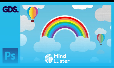Rainbow clouds illustration Ep26 33 Adobe Photoshop for Beginners