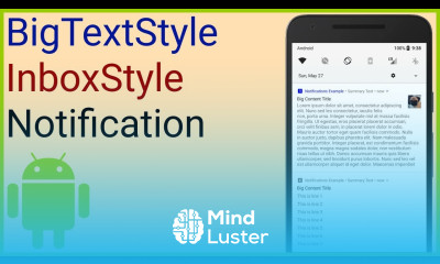 Notifications Tutorial Part 3 BIG TEXT STYLE INBOX STYLE Android Studio Tutorial