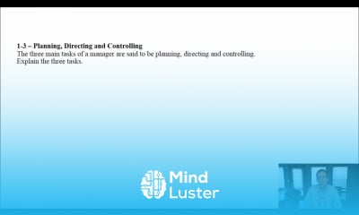 MA Module 1 Video 6 Planning Directing and Controlling Problem 1 3