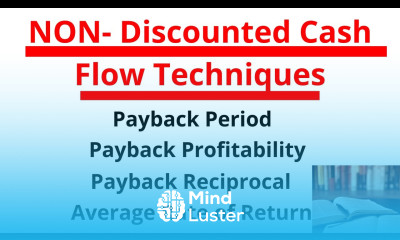 Payback Period | Average Rate of Return | Pay Back Reciprocal | Non DCF Techniques |
