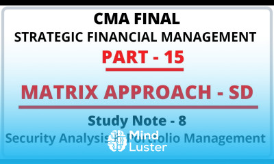 Matrix Approach Standard Deviation | Risk Analysis | Portfolio Management | SFM | CMA Final |