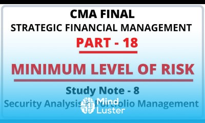 Minimum level of Risk | Correlation and Diversification | Portfolio Management | SFM | CMA Final |