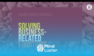Solving Business Related Equations
