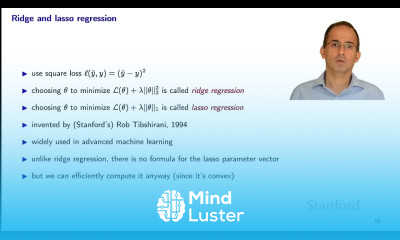 Stanford EE104 Introduction to Machine Learning | 2020 | Lecture 10 non quadratic regularizers