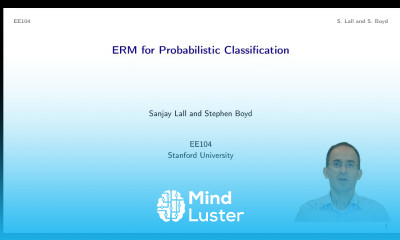 Stanford EE104 Introduction to Machine Learning | 2020 | Lecture 17 erm for probabilistic classif