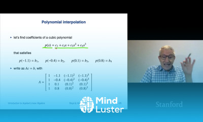 Stanford ENGR108 Introduction to Applied Linear Algebra | 2020 | Lecture 31 VMLS solving linear eqs