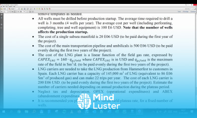 additional comments on NPV calculations dry gas boosting