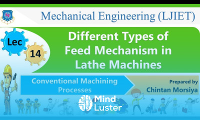 L 14 Feed Mechanisms | Conventional Machining Processes | Mechanical
