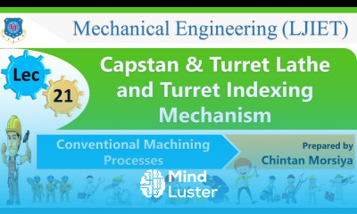 L 21 Capstan Turret Lathe Turret Indexing | Conventional Machining Processes | Mechanical