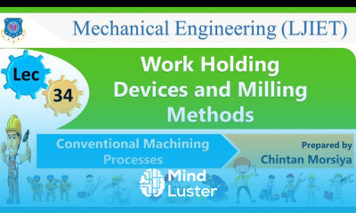 L 34 Work Holding Devices and Milling Methods | Conventional Machining Processes | Mechanical