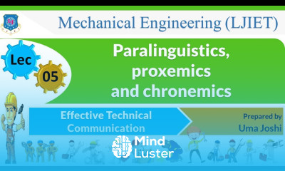 L 05 Paralinguistics proxemics and chronemics | Effective Technical Communication | Mechanical