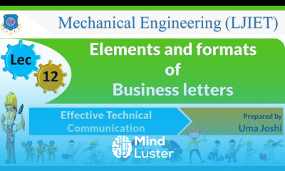 L 12 Formats of Business letters| Effective Technical Communication | Mechanical