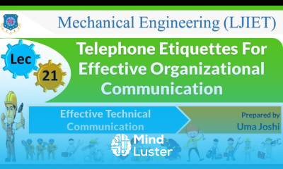 L 21 Telephone Etiquettes | Effective Technical Communication | Mechanical
