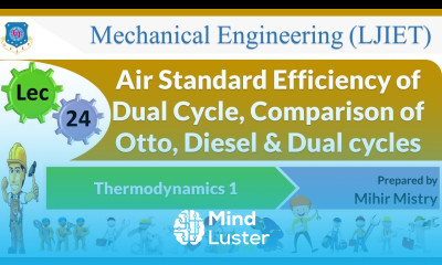L 24 Dual Cycle Comparison of Otto Diesel Dual cycles | Thermodynamics 1 | Mechanical