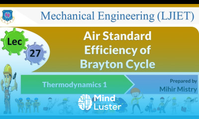 L 27 Air Standard Efficiency of Brayton Cycle | Thermodynamics 1 | Mechanical