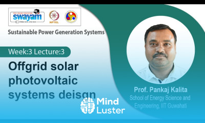 Lec 8 Offgrid solar photovoltaic systems deisgn